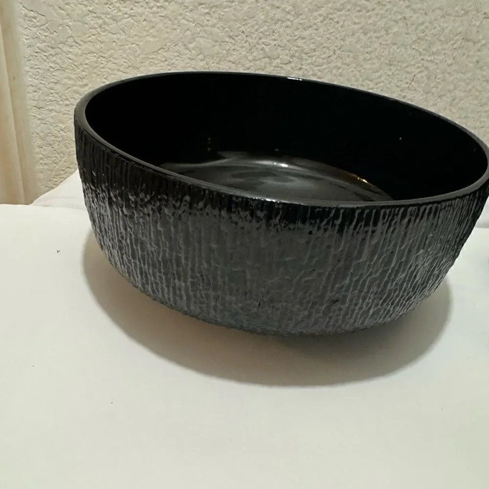 RARE Vintage Indiana Glass Black Chip and 3 Dip Bowl from the 1970's-1980's